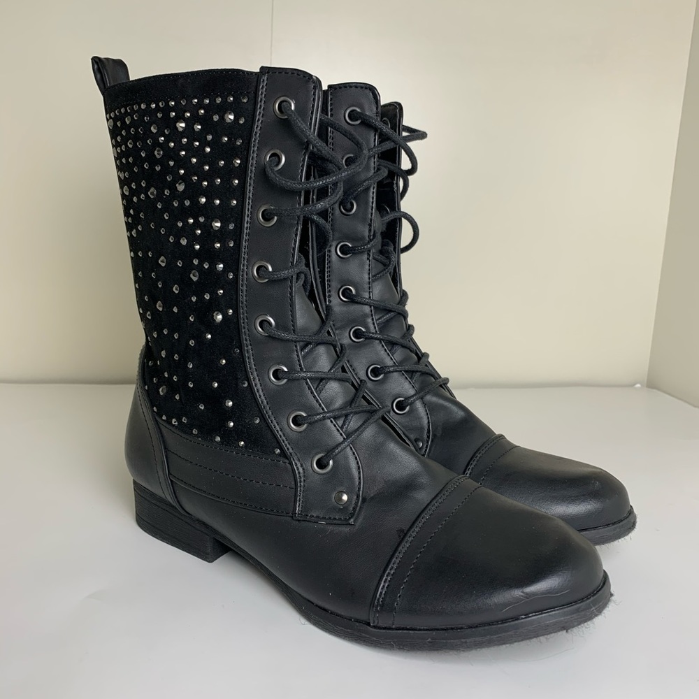 Wet Seal Jeweled Combat Boots Womens Size 8